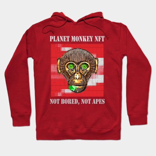 Planet Monkey Animals Not Bored Apes Hoodie by PlanetMonkey